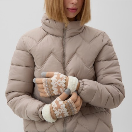 Female gloves on the claim Minaku 22 cm beige-1