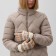 Female gloves on the claim Minaku 22 cm beige