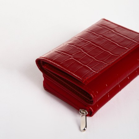 Women's wallet on the button, red color-2
