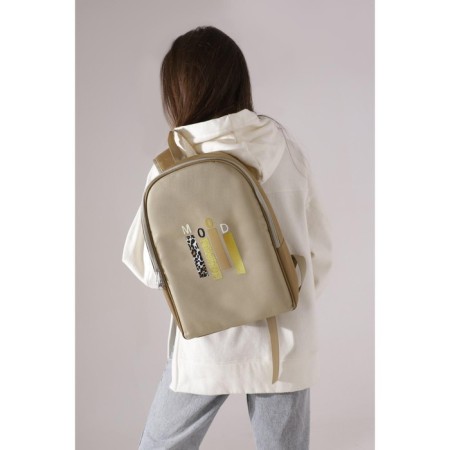 Backpack School Textile Mood, 25x13x37 cm, beige color-9