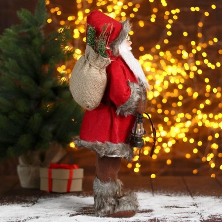 Santa Claus "in a red fur coat with twigs" 45 cm-3