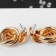 Earrings Metal "Geometry" three rows of rings, color gold
