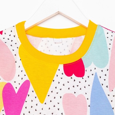 Платье для девочки, цвет белый/сердечки, рост 92 см-1