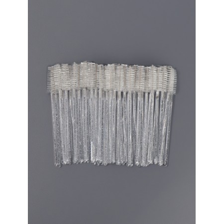 Brushes for eyebrows and eyelashes, set - 50 pcs, 10 cm, white/transparent color-1