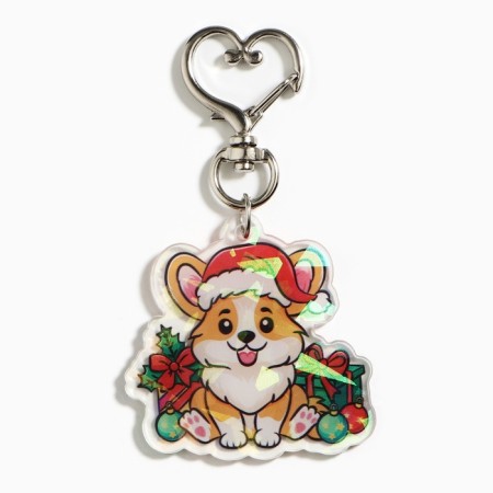 Holographic keychain "Happiness", 4.5 x 4.2 cm-3