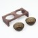 Double stand with dark glass bowls 30 x 14.5 cm x 6.5 cm 2x250 ml, wenge