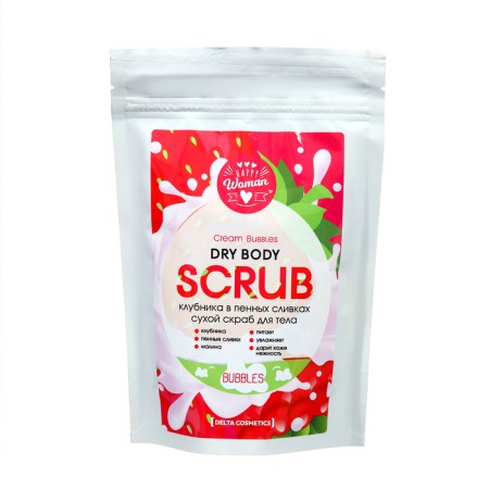 Body scrub dry Happy Woman strawberries with cream, 250 g