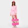Bag Women's Beach Tropical Vibes, 50x35x11 cm, pink color