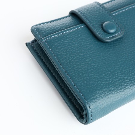 Women's wallet on the button, blue color-2