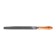 Tundra file, flat, steel U10, wooden handle, No. 2, 200 mm