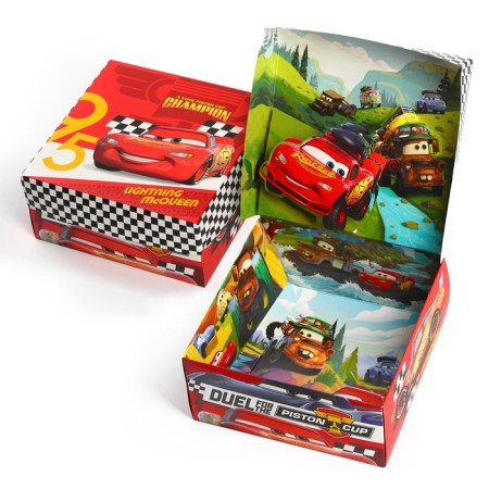 Gift Folding Box with 3D "Champion", cars, 15x15x7 cm