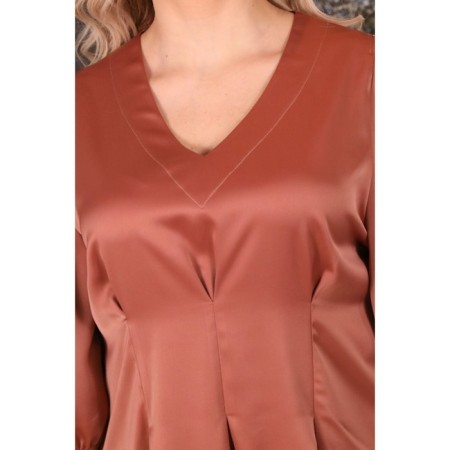 Female dress, size 42, terracotta color-1