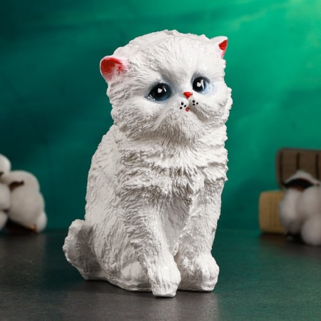 Piggy bank "Small kitten" White, 16x12cm-1