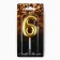 Candle for the cake, number "6", gold, 4 x 10 cm.