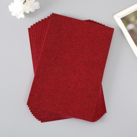 Foamiran glitter 2 mm, 20x30 cm, dark red-1