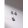 Set 2 objects: earrings, pendant “on the fishing line” Drip, white color in silver, 35cm