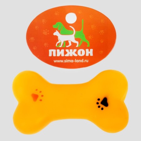 Toy squeak of small "bone with paws" for dogs, 8.5 cm-2
