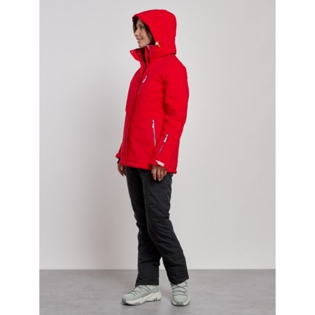 Ski costume female winter, size 44, red color-8