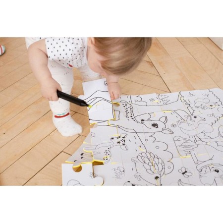 Soft puzzle for kids coloring “Mom and babies”, size 60x90 cm, 56 parts, crumb I-9