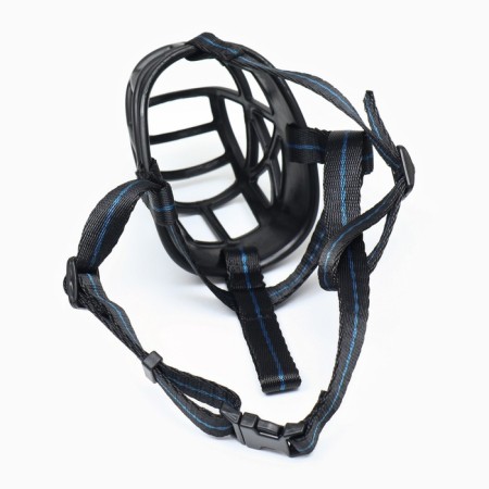 Dog muzzle No. 1 with a tripartite strap, rubber, DN 6 cm, ohm 22 cm, black-3