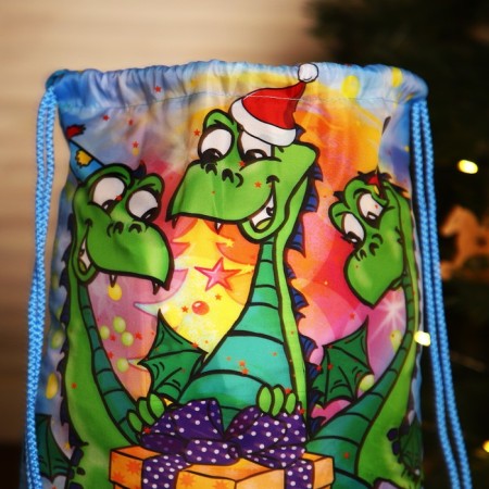 New Year's bag on the lace, the color is blue/multi -colored-3