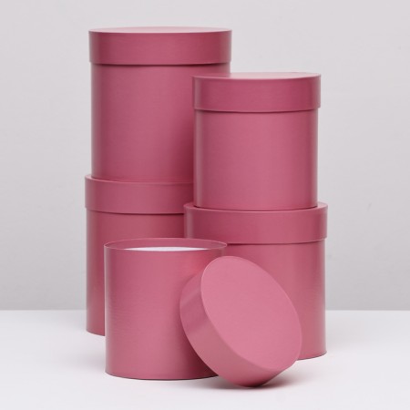 Set of round boxes 5V1 "Fuchsia Purvalum", 20 × 20 ‒15 × 15 cm-1