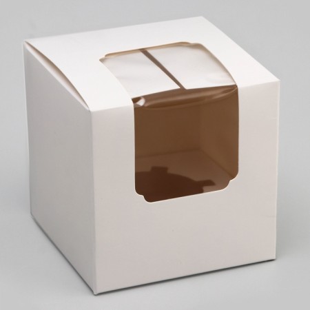 Box for a cupcake without handles, white, 9 x 9 x 9