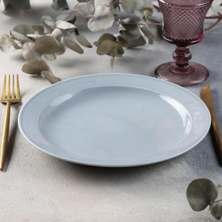 Small “watercolor” plate, d = 24 cm, light gray color-1