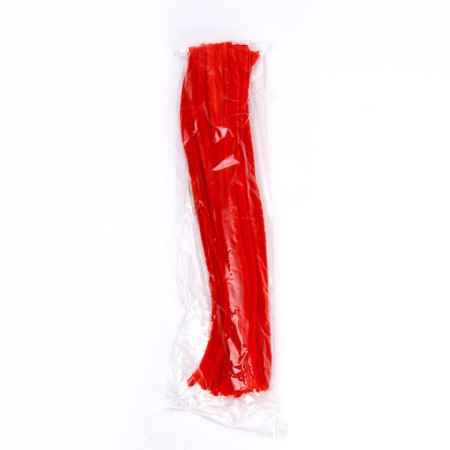 Wire with pile for crafts and decor set of 50 pcs., Size 1 pc. 30 × 0.6 cm, red color-3