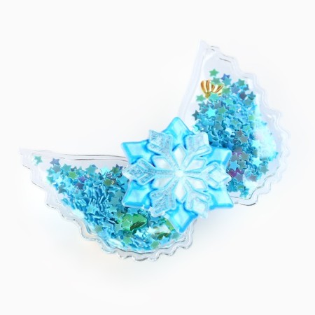 Hairpin with a shaker "Snowflake", 6 x 4.5 cm-4