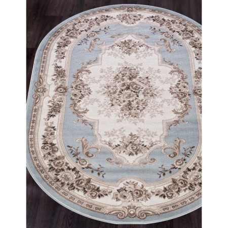 Oval Merinos Valencia Deluxe carpet, size 150x300 cm, color L.Blue-brown-1