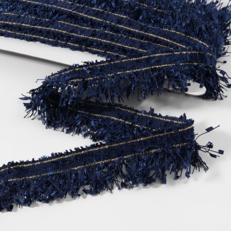 Decorative braid “Twydal”, one -sided, 35 mm, 5 ± 0.5 m, blue color-1