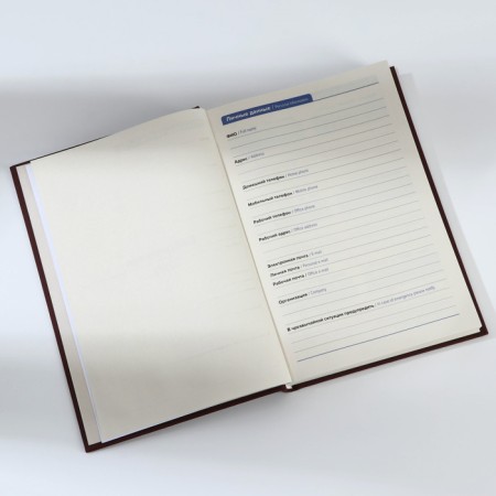 Deliciper of Leduced A5, 160 liters. Solid cover. Leatherette. Brown. Cream block-5