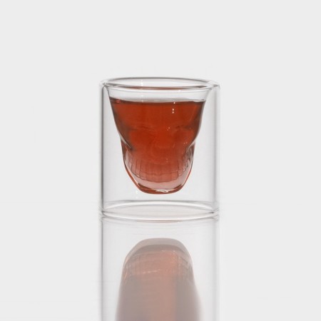 Glass stack with double walls "Skull", 35 ml, 4.5 × 5.2 cm-1