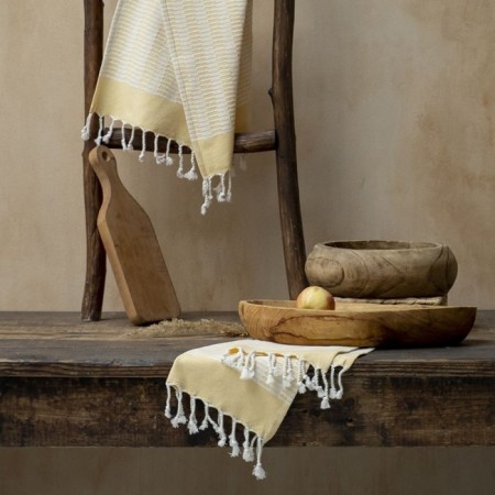 Carcaled towel set, size 45x90 cm yellow, 2 pcs