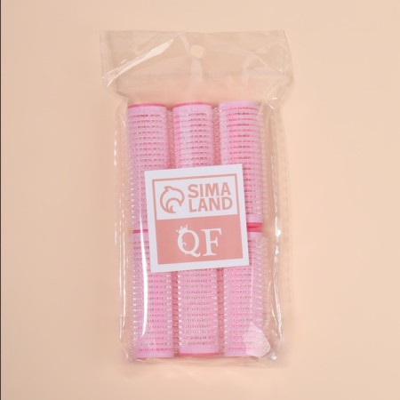 Velcro curlers, d = 1.9 cm, 6.2 cm, 6 pcs, pink color-5