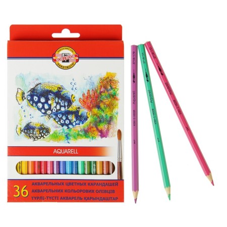 Watermakers Koh-I-Noor Fish 3719/36, 36 flowers, cardboard box, euro suspension