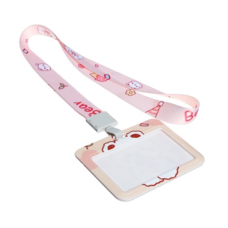 Badge horizontal external size 10 x 7.8 cm, internal size 5.2 x 8.2 cm, tape 42 cm, with the pattern "Bear"-3