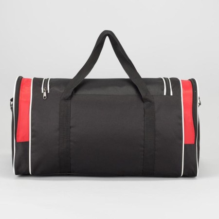 Sports bag with lightning, 3 outer pockets, black/red color-2