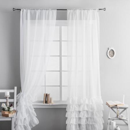 Set of curtains "Noah", size 2x145x270 cm, white color-2
