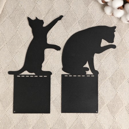 Holder-stand for the books "Cat" set 2pcs, 15x10x10cm, black-4