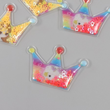 Shaker for the creativity of the PVC "Crown Princess" with a glitter mix 4.4x6.5 cm-1