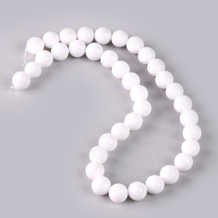 Beads made of natural stone "White Agat" set 36 pcs., Size 1 pc. - 10 mm-1