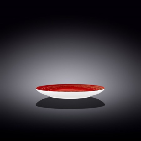 The plate round Wilmax England Spiral, D = 18 cm, red color-1