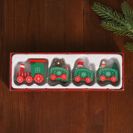Souvenir "New Year's train", 19 cm, green color-2