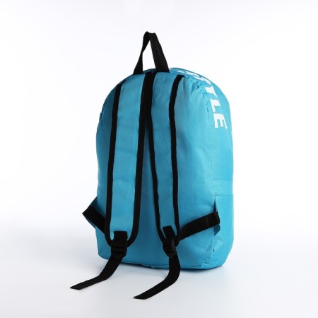 A backpack with a zipper, an outer pocket, 2 side pockets, blue color-3