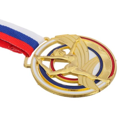Medal thematic "gymnastics", gold, d = 6 cm-2
