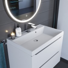 Sink uperwood Classic quartz 70 cm, quartz, white matte, jasmine