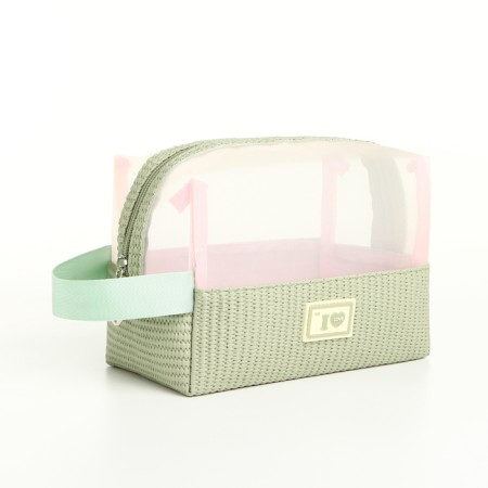 Lightning cosmetic bag, green color