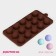 Form for chocolate of the share "balls", silicone, 20.5 × 10.2 cm, 15 cells (D = 2.8 cm), brown color